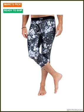 Men's 3/4 Leg Base Layer Pant 4-Way Stretch Spandex